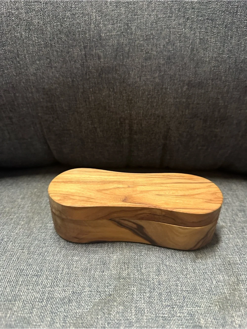 Olive Wood Salt and Pepper Keeper - Natural Wood Grain